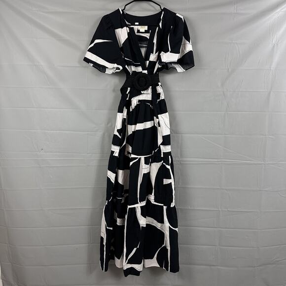 Maeve Dress Womens Large The Somerset Maxi Black White Belted Boho Chic Casual - Picture 5 of 16